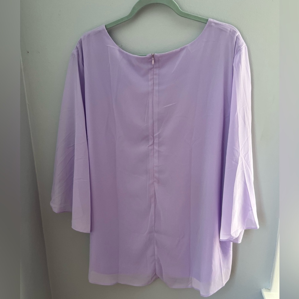 Acevog Relaxed Purple Blouse with Flowing Sleeves - Picture 2 of 12